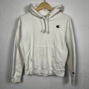 Champion Reverse Weave Hoodie Sweatshirt White Small Sportswear Streetwear